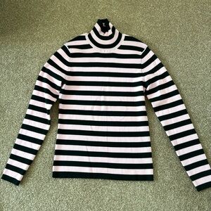 TORY BURCH SPORT stripe mock neck sweater M